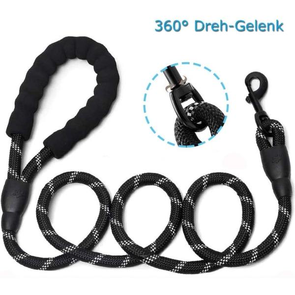 1,5 m nylon hundeleash Reflekterende polstret sikkerhedsleash