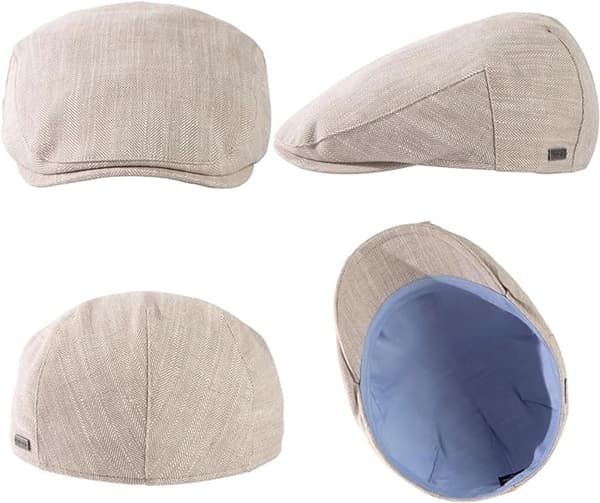 Baseballkasket - Solhat - Flad Top Hat til Mænd - Sommer Bomuldsforet Hat - Åndbar - Klassisk Buffet Hat - Størrelse L (56-58cm) - Mørkegrå