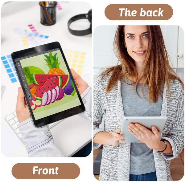 Todelt elastisk anti-falds-håndledsremssæt til tablets, 20 cm, kompatibel med 10,5-tommer tabletlæsere, sort.
