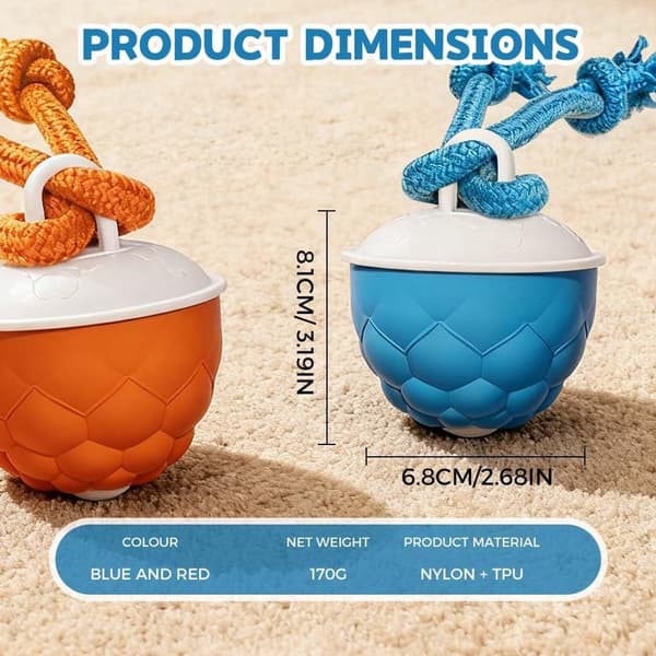 Smart automatisk rullande studsande hundleksaksboll (2-pack), USB-uppladdningsbar, med interaktivt ljud.