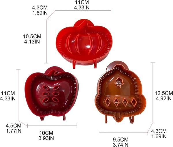 3-delars set - Mini julkakformar - Äppelpajformar - Fickpajformar - Lätt att rengöra