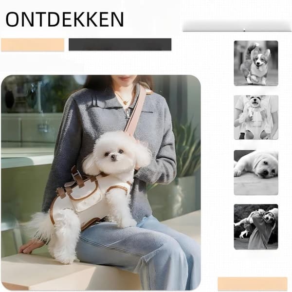 Åndbar kæledyrsrygsæk, størrelse L, egnet til kæledyr, der vejer 6,3-8,2 kg, sort.