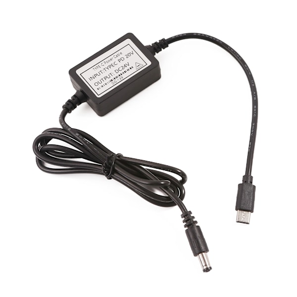 USB Typ C PD20V till DC24V Ström för 24V-enheter PD12V 15V 20V till 24V DC5,5x2,1mm Omvandlare 115CM