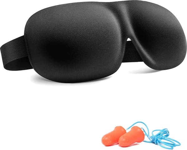 ING Sovmask, 3D sovmask, mörkläggande med öronproppar