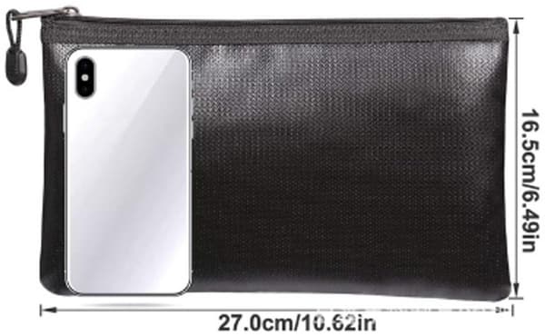 Fireproof dokumenttaske med fire lag, 27×16,5 cm, lynlåsdesign, Fars dags gave.