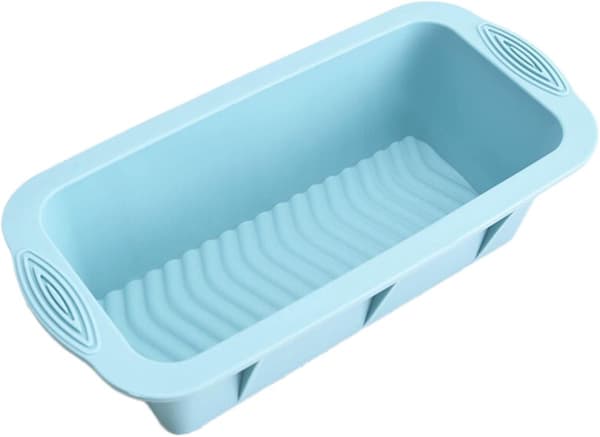 Rektangulär bakform i silikon, non-stick, för bröd, bakverk och pajer, rosa.
