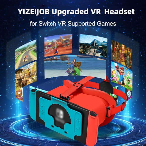 VR-headset - Designet for Nintendo Switch LCD/OLED, VR-briller med Ad