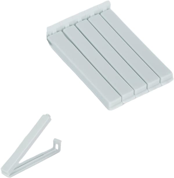Madforseglingsklemmer (5-pak), til forsegling og opbevaring af snackposer, lyseblå.