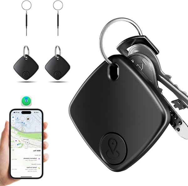 GPS-tracker, 2 stycken, GPS-tracker med app, Stöldskydd, Bluetooth-tracker för Apple Find My APP (endast iOS), GPS-tracker med nyckelring