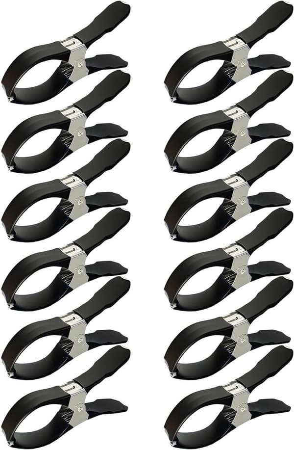 Poolklämmor - Överdragsklämmor - Poolöverdrag - Rostfritt stål - 12-pack - Silver
