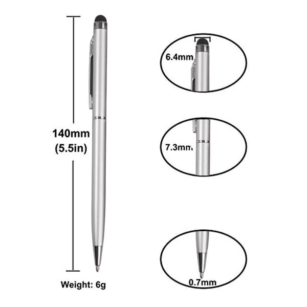 Pen 10-pak Universal Kapacitiv 2 i 1 Tilbagekørsel Kuglepenne og Stylus Touch Screen Pen til Tablets/ipad/iphone