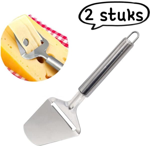 Håndholdt osteskjærersett (2 deler), non-stick rustfritt stål, sølv.