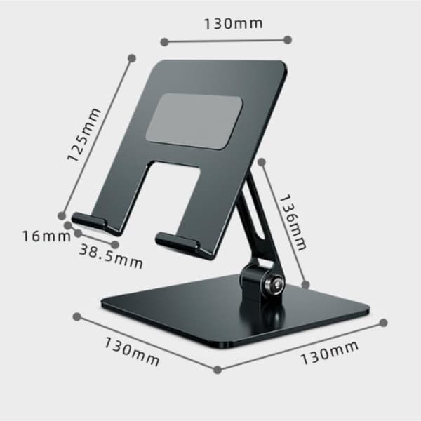 Tablet Stand, Tablet Holder, Metal Foldbart Skrivebordsstativ til Mobiltelefoner, Egnet til iPad Support