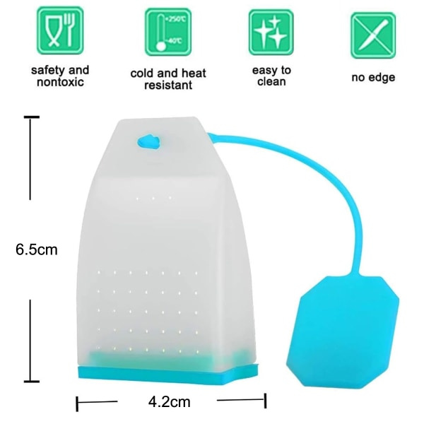 4-pak te-infuser til løs te, te-si, te-si til tekande, silikone te-infuser