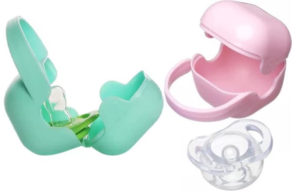 Förvaringsbox för napp - 2 stycken - Grön + Rosa