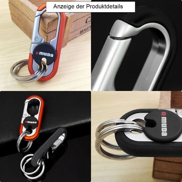 2 stk. nøglering karabinhager, mini udendørs værktøj unisex