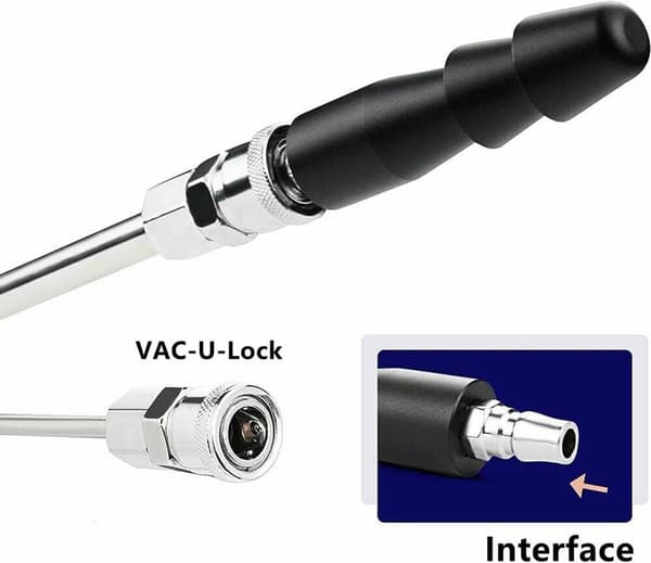 ING VAC U-Lock Maskinadapter til Vac-U-Lock Værktøj med Hurtig Lufttilslutning, Sort
