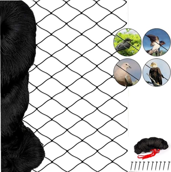 Fuglenet - 7,5 m x 15 m - Fjerkræfuglenet - Sort