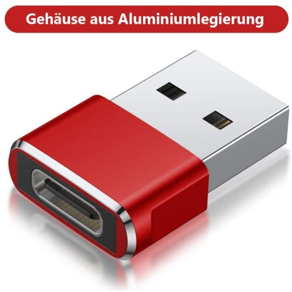 USB-C hunn til USB hann adapter 2 stk, ladekabelkonverter