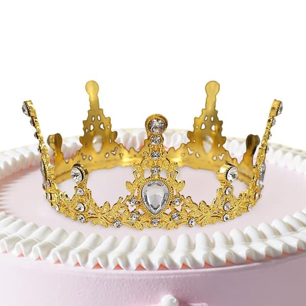 Krone Kagetopper - Mini Rhinestone Krone Kagetopper til Børne- og Kvindefødselsdage