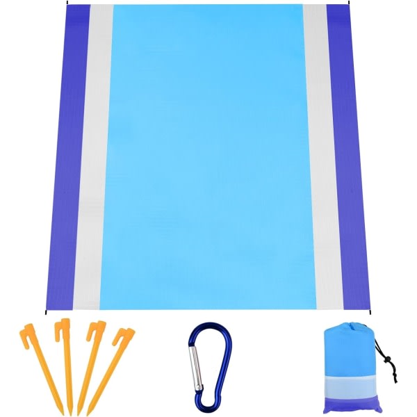 Beach Blanket Picnic Blanket Sandproof 210 x 200cm Large Beach Mat Sand Free Waterproof Picnic Mat for Outdoor Beach Park Camping Hiking (Blue B)