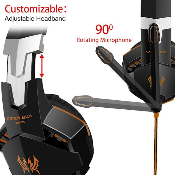 Stereo Gaming Headset Dyp Bass Dataspill Hodetelefoner Hodetelefoner med LED-lys Mikrofon for PS4 blå blå blue