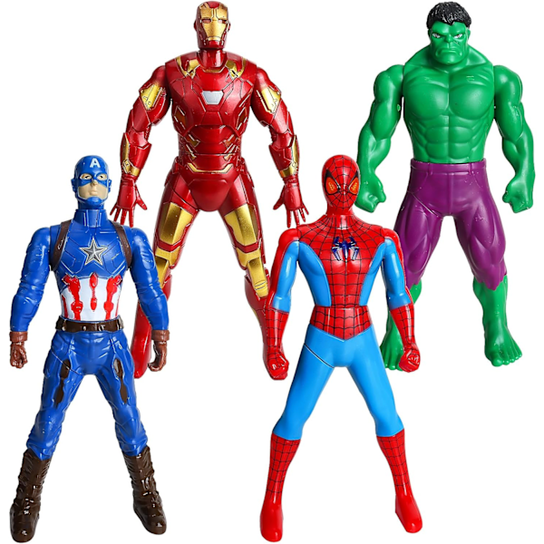 Marvel-figurer, superhjältefigurer 18 cm, 4-pack Avengers-figurer, Marvel leksak Titan Hero-serie