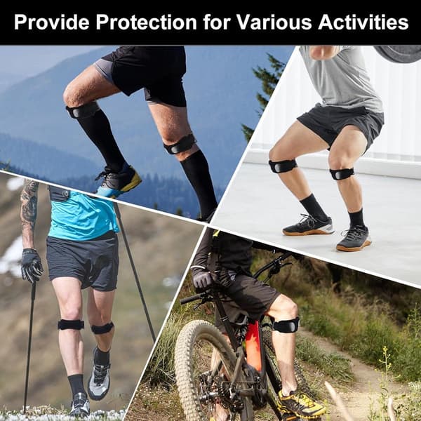 ING Allecto Plus, elastiska knäskydd för män med justerbart patellarsenbandage, stöder patella och stabiliserar menisken, 2-delat set