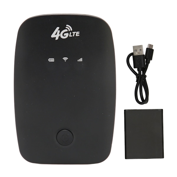 4G LTE Mobil WiFi Låst upp 2100mAh Batteri Høj Hastighed Bærbar Rejse Hotspot Mini Router Med SIM-kortplads Sort EU-version
