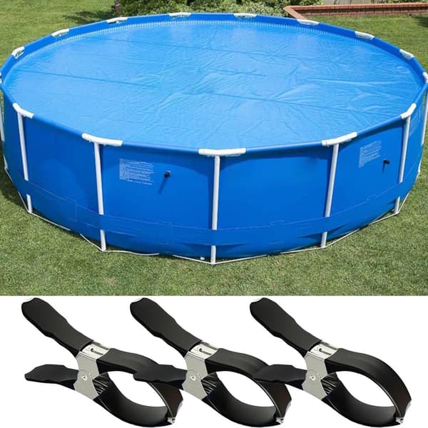 Poolklämmor - Överdragsklämmor - Poolöverdrag - Rostfritt stål - 12-pack - Silver