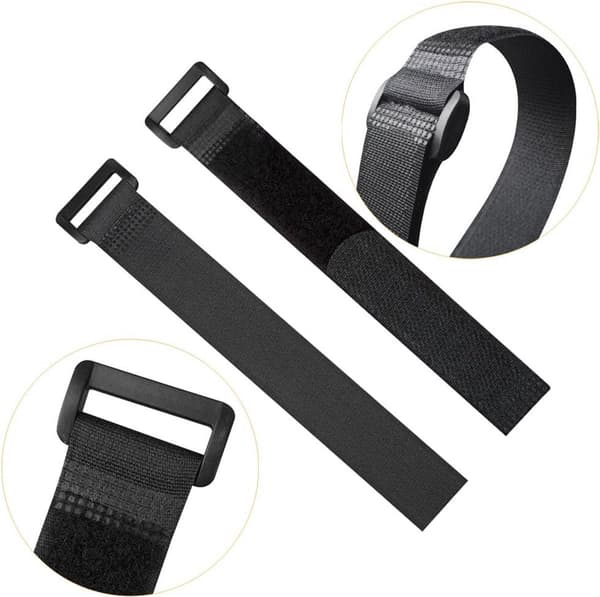 20-pak - Velcro Kabelbindere - Multifunktionelle Justerbare Velcro Kabelbindere - Sorte Selvklæbende Kabelbindere