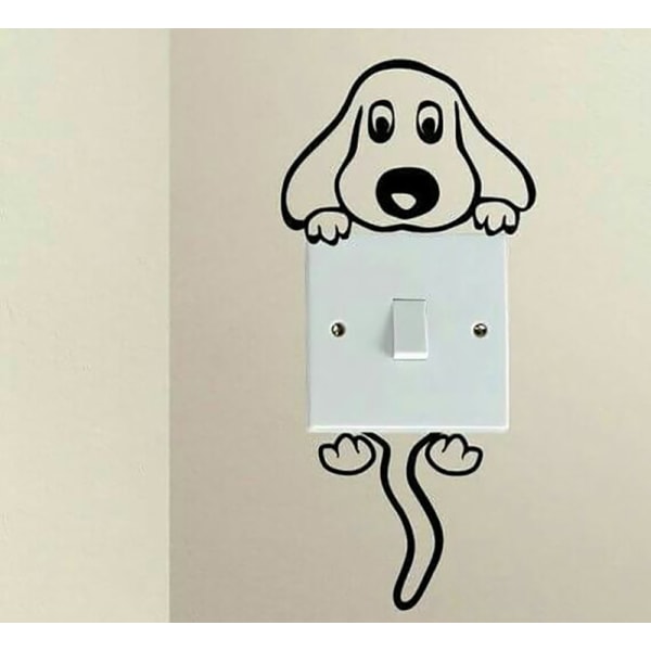 Liten hund strömbrytare vinyl vägg klistermärken