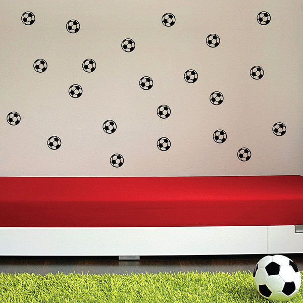 Fotboll vinyl vägg klistermärken 20 st/förp svart