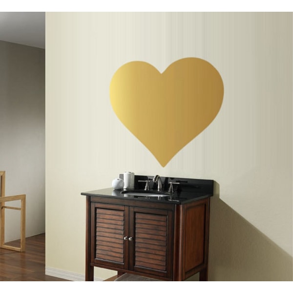 Stor Guld hjärta vinyl vägg klistermärke guld