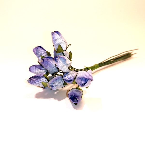 Mini blommor dekoration bukett  (lila, blå, gul, röd) röd