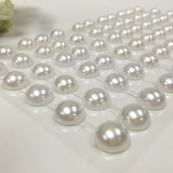 63 Självhäftande pärlor för dekoration 10mm vit