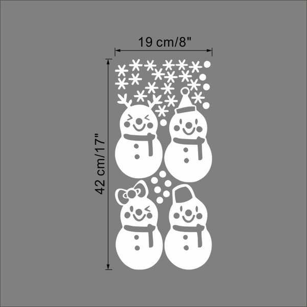  Snögubbe Juldekoration fönster/vägg dekor vit