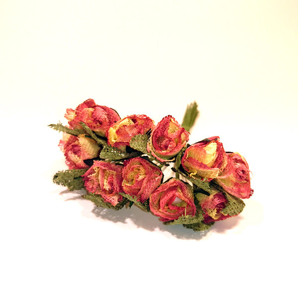 Mini blommor dekoration bukett  (lila, blå, gul, röd) gul