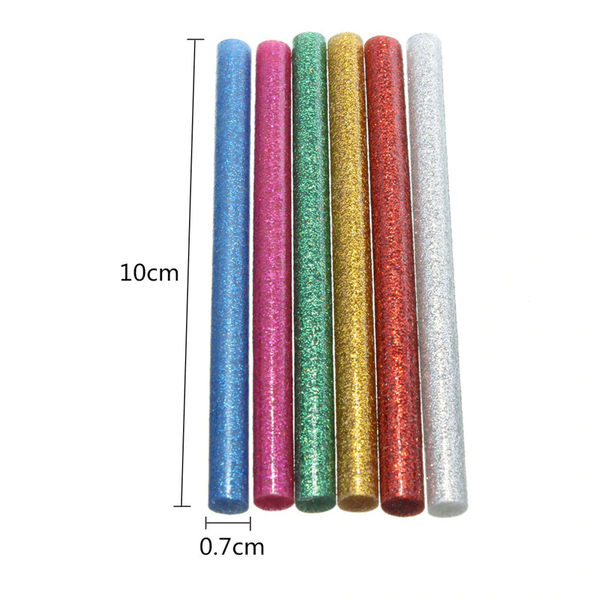 10 st/förp Glitter Limstift för elektrisk limpistol  mini 20W flerfärgad