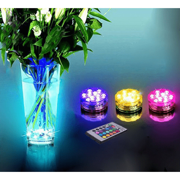 RGB LED lampa med fjärrkontroll vattentät b24b | Fyndiq