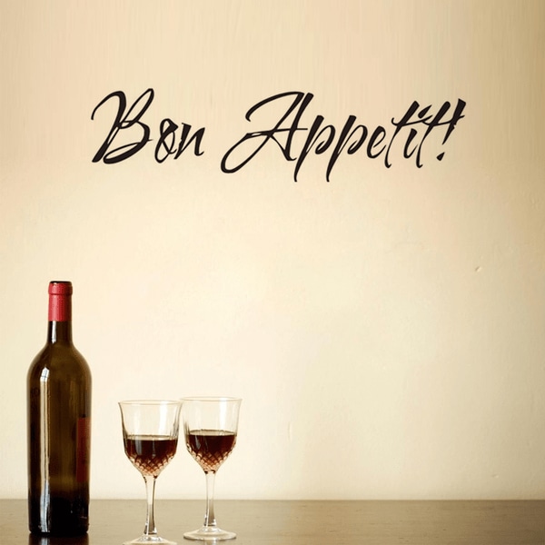 ”Bon appetit” vinyl vägg klistermärken 61×15 cm svart