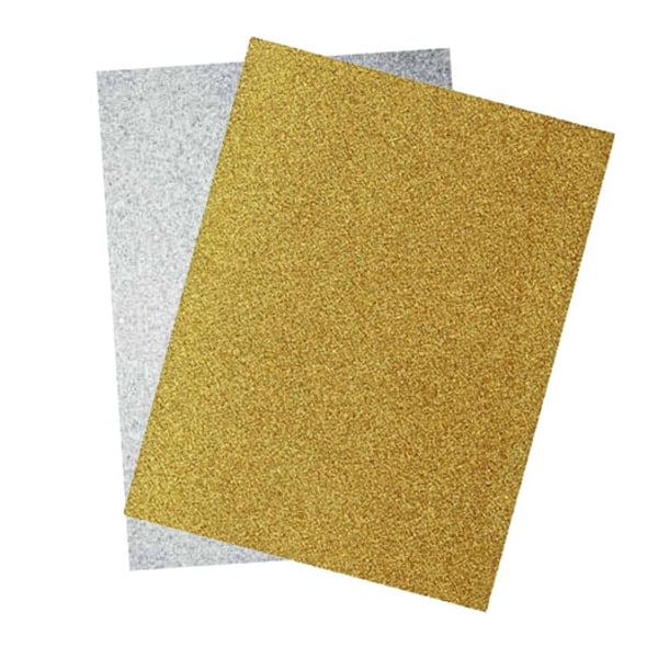 5 st / förp Glitter Papper A4  Guld / Silver silver