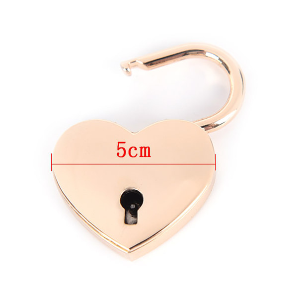 Mini hänglås liten hjärtform med nyckel Guld guld