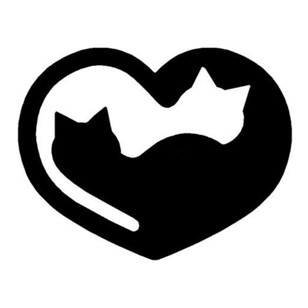 Hjärtformat katter vinyl vägg klistermärke