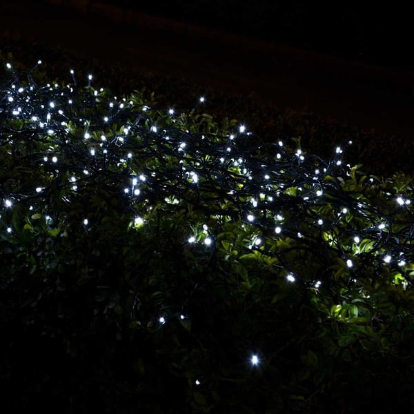 100 LED Solcellsdriven ljusslinga för trädgård  vit