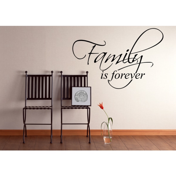 ”Family is forever” vinyl vägg klistermärken 45×27 cm svart