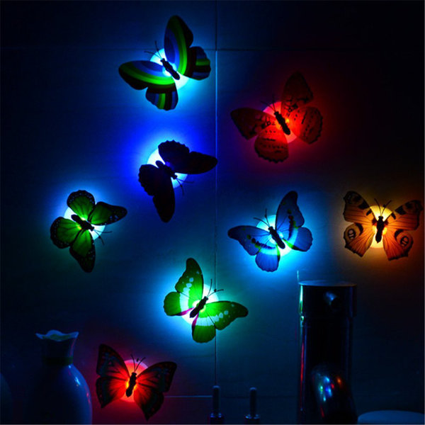 2st Härliga fjäril LED nattlampa klistermärke