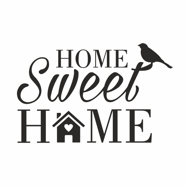 ”Home sweet home” med fågelholk vinyl vägg klistermärken