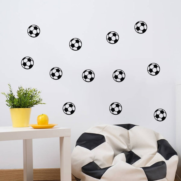Fotboll vinyl vägg klistermärken 20 st/förp svart