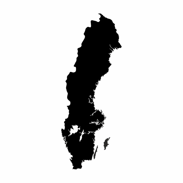 Sveriges karta väggsklistermärke